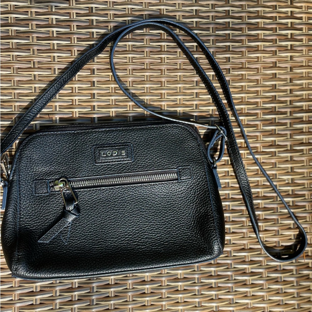 Lodis Black Crossbody Bag with Adjustable Strap and Minimalist Design